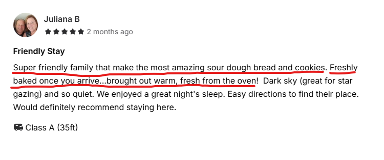 Warm fresh from the oven